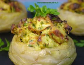 Fonds d'artichauts farcis au curry de poulet
