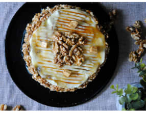 Gâteau aux noix, cream cheese mascarpone et caramel