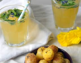 Pommes de terre rôties à la lavande et mojito au sirop de lavande