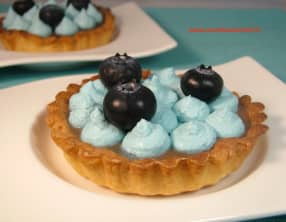 Tartelette à la crème de marron et chantilly goût myrtille