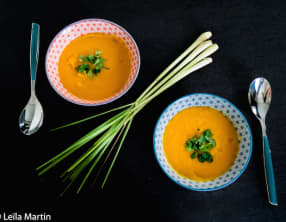 Soupe de courge butternut d’Alsace, coco et citronnelle