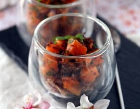 Verrine de bœuf bourguignon et ses carottes, revisité