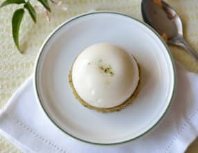 Financier thé vert et dôme au citron vert