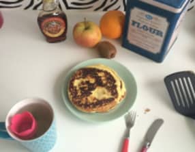 Pancake fondant à la ricotta et aux flocons d’avoine