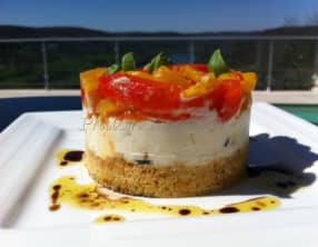 Crumble inversé au chèvre et aux poivrons