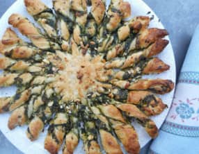 Tarte soleil aux épinards, chèvre et parmesan