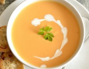 Soupe de carottes aux lentilles corail