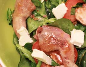 Salade de cailles à la moutarde et miel