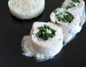 Ballottine de poulet aux épinards et chèvre