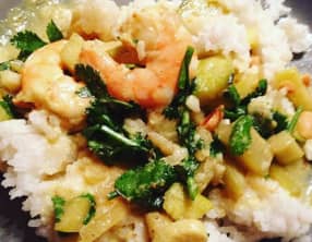 Mon curry de crevette aux courgettes express