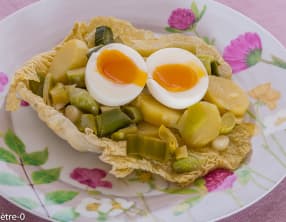 Salade de pomme de terre et poireaux aux oeufs