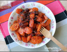 Carottes glacées au miel et au pan masala