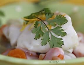 Cabillaud aux carottes fenouils et agrumes sauce velours