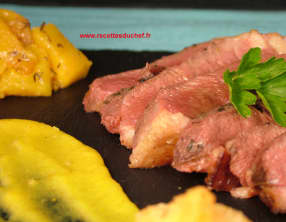 Magret de canard au ketchup de mangue et curry