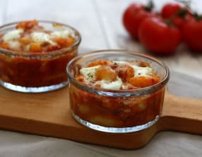 Gratin de gnocchi à la tomate et mozzarella