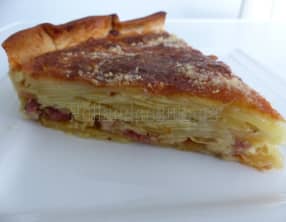 Quiche à la cancoillotte, pommes de terre et lardons