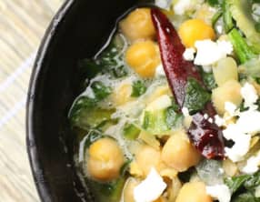 Pois chiches mijotés aux épinards