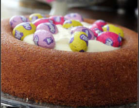 Couronne façon nid à la polenta et au citron , mousse mascarpone lemon curd