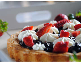 Fantastik fraises, crémeux au chocolat et chantilly mascarpone