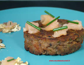 Galette de flocons de chataîgnes et saumon fumé