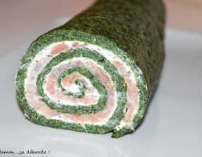 Roulé épinard, boursin et saumon
