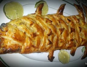 Tresse feuilletée en forme de poisson