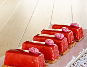 Tart-Ô framboises, pralines roses