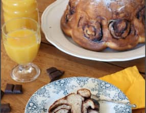 Babka noix de coco et chocolat, IG bas