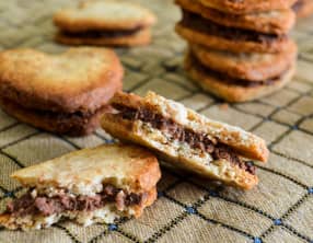 Doubles sablés feuillantine et chocolat