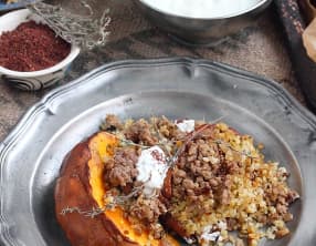 Courge rôtie et boulgour aux épices