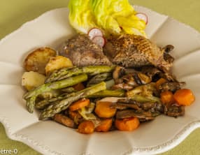 Oie aux légumes printaniers