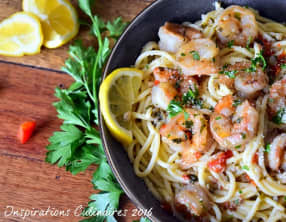 Crevettes sauce au beurre ail et persil