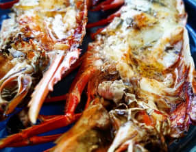 Gambas rôties au beurre salé-vanillé