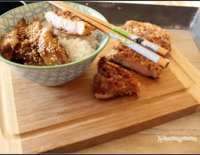 Porc tonkatsu et aubergines terriyaki