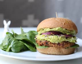 Burger vegan au double guacamole