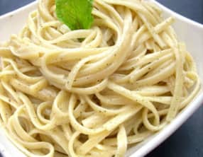 Linguine Chèvre, Olives et Menthe