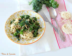 Nouilles à la rhubarbe et au kale