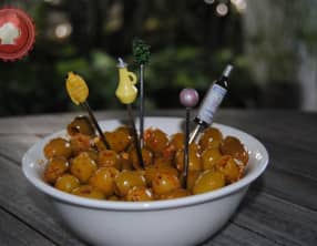 Olives vertes marinées à la harissa