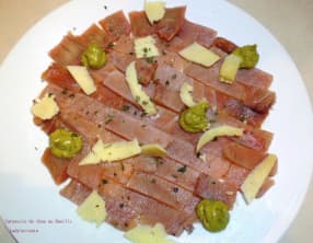 Carpaccio de Thon au Basilic