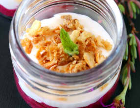 Verrines de betterave au raifort et mousse au chèvre frais