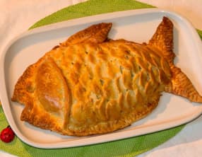 Poisson en croûte comme un koulibiac