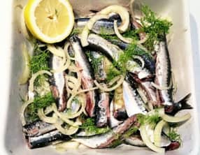 Des sardines marinées à la plancha