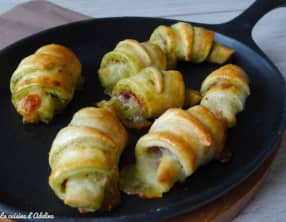 Croissants jambon cru, pesto, mozza