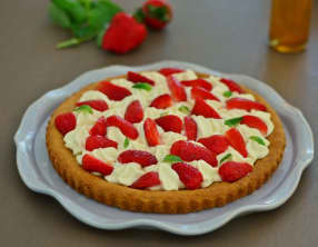 Tarte aux fraises et basilic
