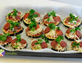 Toast apéritif chorizo aubergine