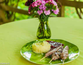 Aiguillettes de canard sauce au vin et aux framboises