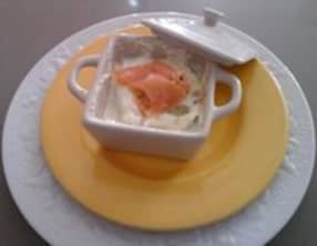 Mini gratins de ravioles au saumon fumé