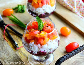 Verrine de betterave tomate et surimi