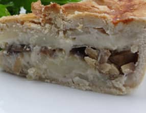Tourte végétarienne champignon, pomme de terre et marron