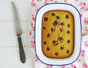 Financier thé matcha framboises